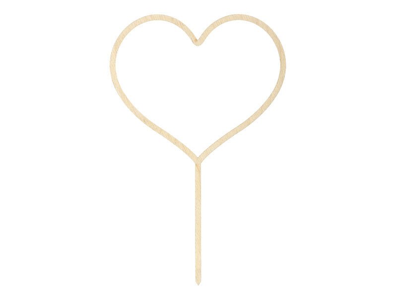 Houten Hart Caketopper 23cm van Partydeco koop je bij Partywinkel