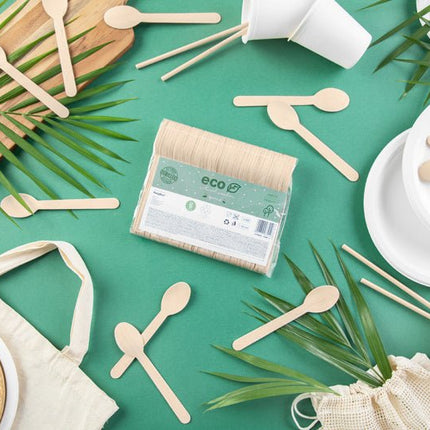 Houten Lepels 16cm 100st van Partydeco koop je bij Partywinkel