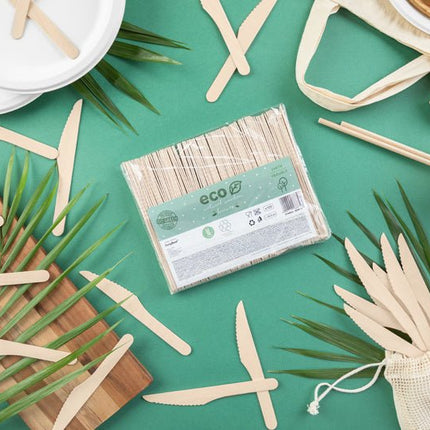 Houten Messen 16,5cm 100st van Partydeco koop je bij Partywinkel