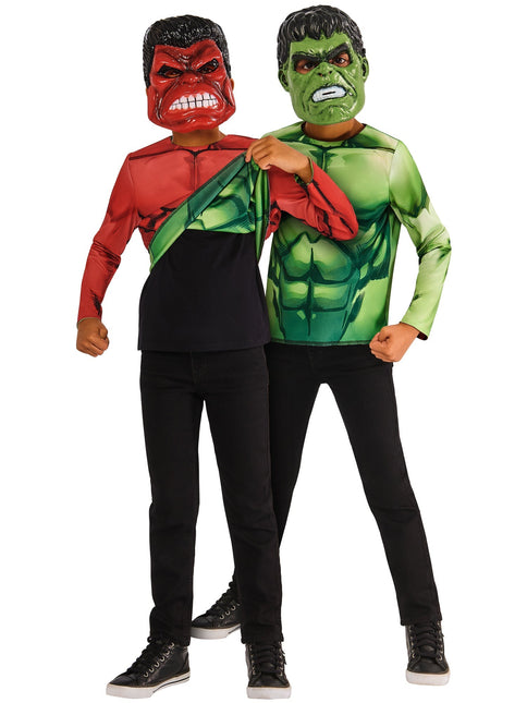 Hulk Reversible Shirt en Maskers Kind