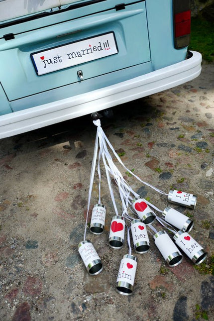 Huwelijksblikken 14cm 5st van Partydeco koop je bij Partywinkel