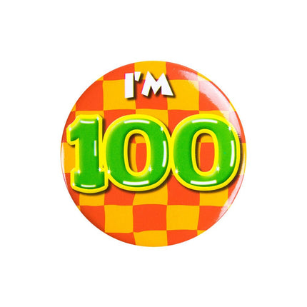 I'm 100 Button 100 Jaar 5,5cm van Paper Dreams koop je bij Partywinkel