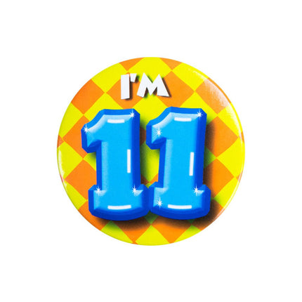 I'm 11 Button 11 Jaar 5,5cm van Paper Dreams koop je bij Partywinkel