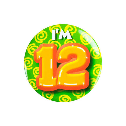 I'm 12 Button 12 Jaar 5,5cm van Paper Dreams koop je bij Partywinkel