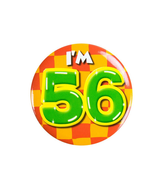 I'm 56 Button 56 Jaar 5,5cm van Paper Dreams koop je bij Partywinkel
