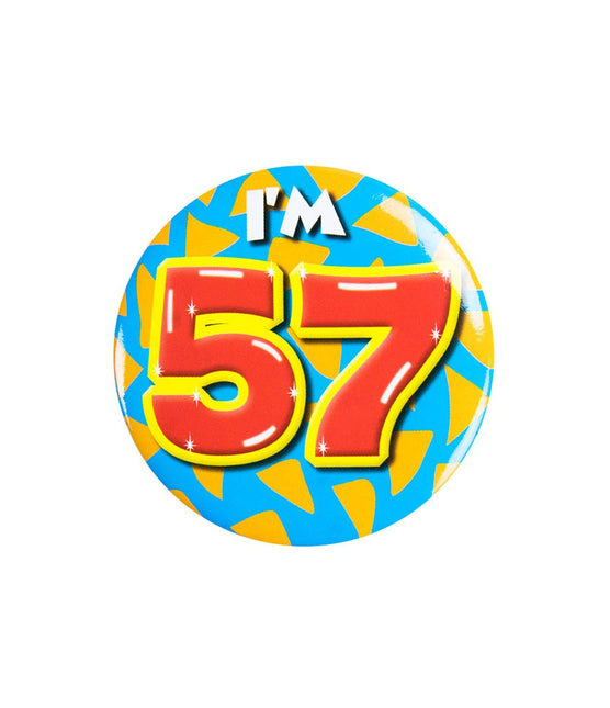 I'm 57 Button 57 Jaar 5,5cm van Paper Dreams koop je bij Partywinkel
