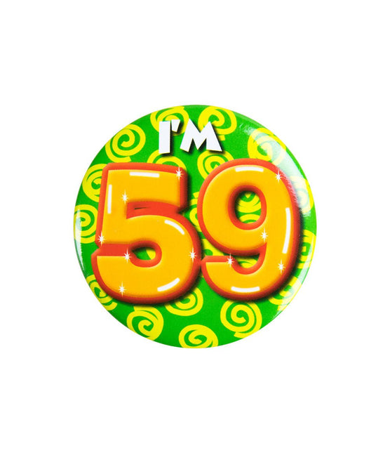 I'm 59 Button 59 Jaar 5,5cm van Paper Dreams koop je bij Partywinkel