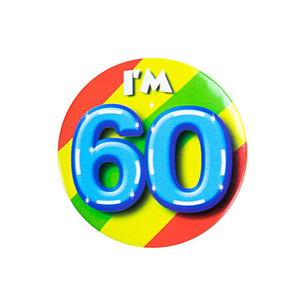 I'm 60 Button 60 Jaar 5,5cm van Paper Dreams koop je bij Partywinkel