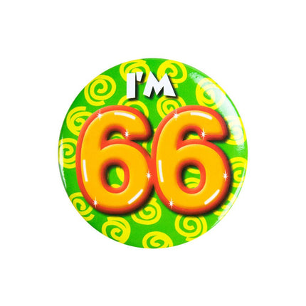 I'm 66 Button 66 Jaar 5,5cm van Paper Dreams koop je bij Partywinkel