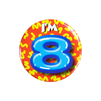 I'm 8 Button 8 Jaar 5,5cm van Paper Dreams koop je bij Partywinkel