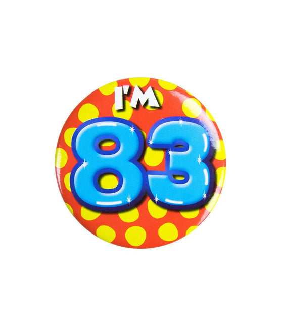 I'm 83 Button 83 Jaar 5,5cm van Paper Dreams koop je bij Partywinkel