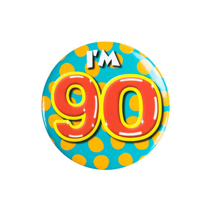 I'm 90 Button 90 Jaar 5,5cm van Paper Dreams koop je bij Partywinkel