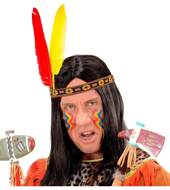 Indiaan Haarband Twee Veren van Widmann koop je bij Partywinkel