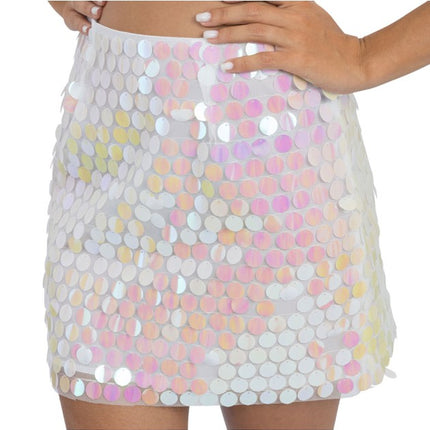 Witte Pailletten Rok Dames