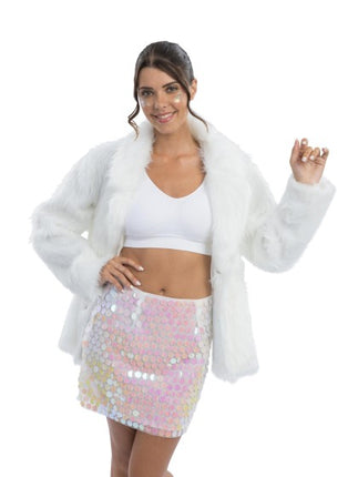 Witte Pailletten Rok Dames