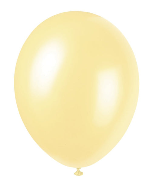 Ivoorkleurige Ballonnen Glans 30cm 10st van Unique koop je bij Partywinkel