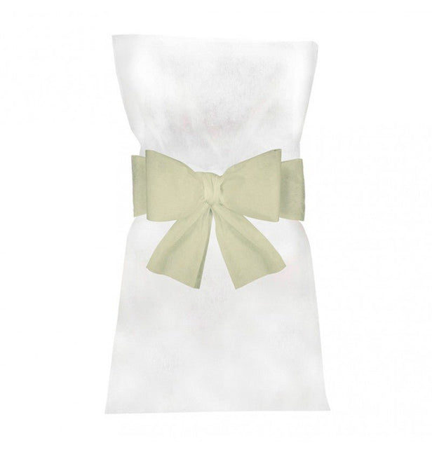 Ivoorkleurige Stoel Strik 19cm 6st van CHAKS koop je bij Partywinkel