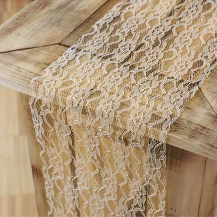 Ivoorkleurige Tafelloper Kant 3,1m 3st van CHAKS koop je bij Partywinkel