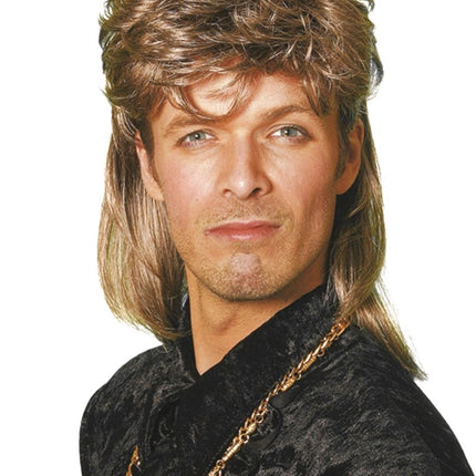 Jaren 80 Pruik Aso Bruin/Blond van Wilbers & Wilbers koop je bij Partywinkel
