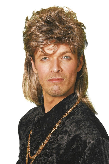 Jaren 80 Pruik Aso Bruin/Blond van Wilbers & Wilbers koop je bij Partywinkel