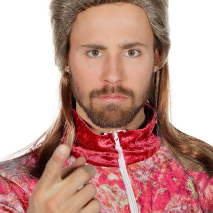 Jaren 80 Pruik Aso Lang Bruin/Blond van Wilbers & Wilbers koop je bij Partywinkel