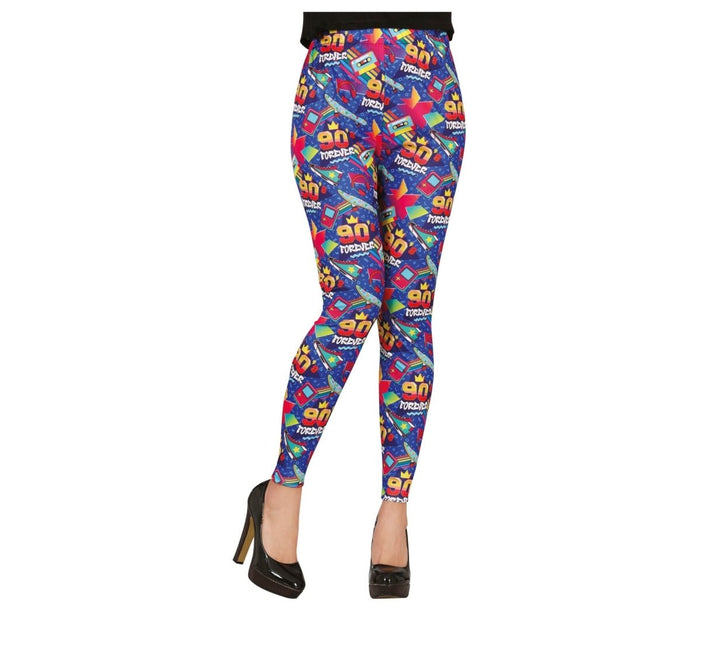 Jaren 90 Legging Blauw Dames van Fiestas Guirca koop je bij Partywinkel