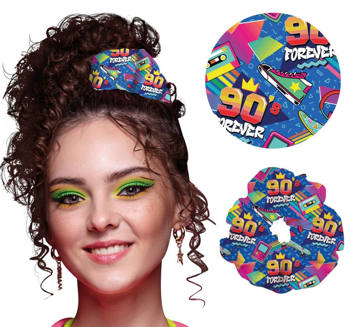 Jaren 90 Scrunchie van Fiestas Guirca koop je bij Partywinkel