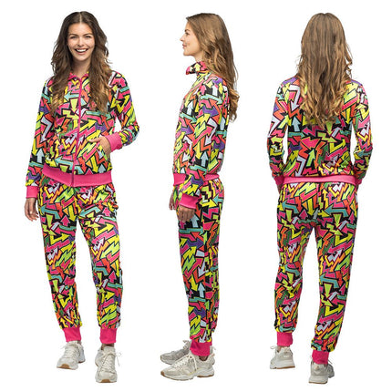 Jaren 90 Trainingspak Fout Gekleurd Dames Uv van Boland koop je bij Partywinkel