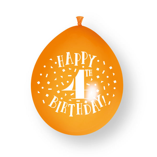 10 stuks Happy 4th Birthday 23cm latex ballonnen