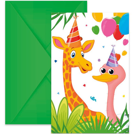 Jungle Dieren Uitnodigingen 6st van Procos koop je bij Partywinkel