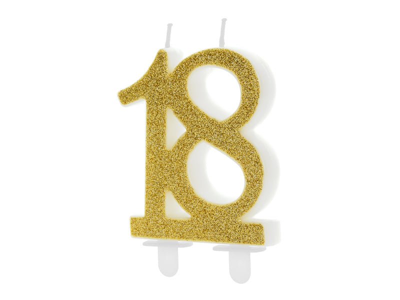Kaars 18 Jaar Goud 7,5cm van Partydeco koop je bij Partywinkel