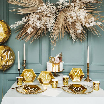 Kaars 30 Jaar Goud 7,5cm van Partydeco koop je bij Partywinkel