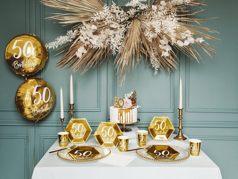 Kaars 50 Jaar Goud 7,5cm van Partydeco koop je bij Partywinkel