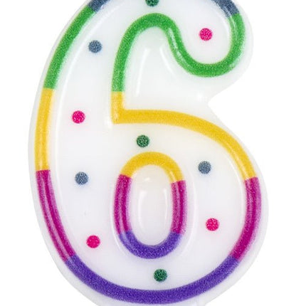 Kaars 6 Jaar 8cm van Boland koop je bij Partywinkel