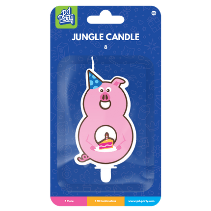 Kaars 8 Jaar Varken van Paper Dreams koop je bij Partywinkel