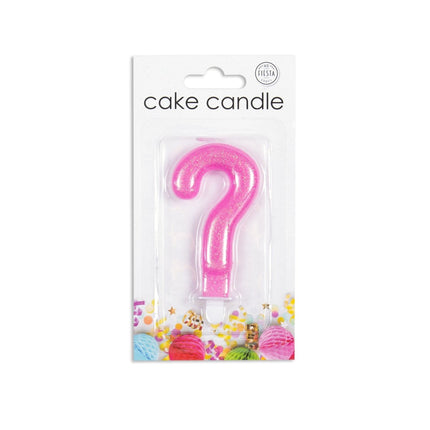 Kaars ? Jaar Roze Glitter 7cm van WeFiesta koop je bij Partywinkel