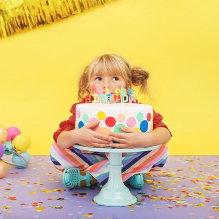 Kaarsen Happy Birthday Gekleurd 2,5cm 13st van Partydeco koop je bij Partywinkel