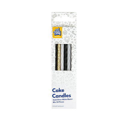 Kaarsjes Mix Goud Zilver Wit Zwart van Paper Dreams koop je bij Partywinkel