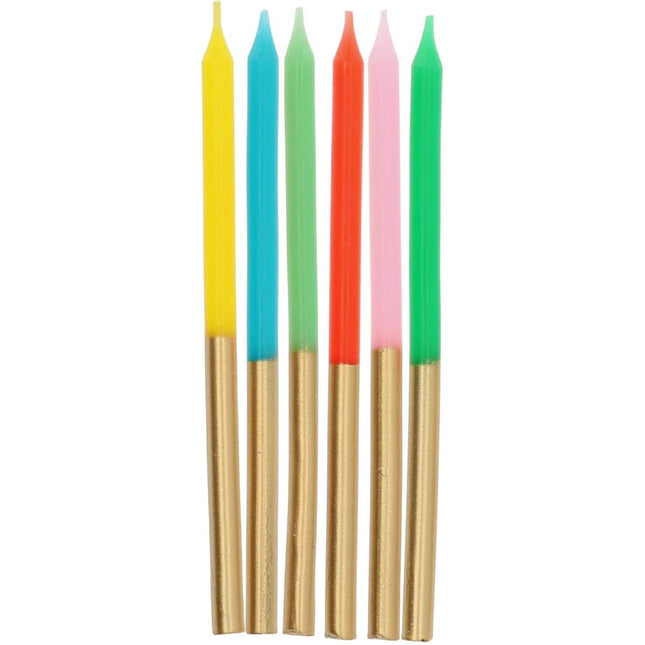 Kaarsjes Retro Gekleurd 10cm van Folat koop je bij Partywinkel