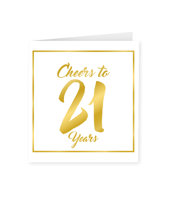 Kaart 21 Jaar Goud Wit 15cm van Paper Dreams koop je bij Partywinkel