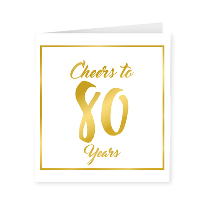 Kaart 80 Jaar Goud Wit 15cm van Paper Dreams koop je bij Partywinkel