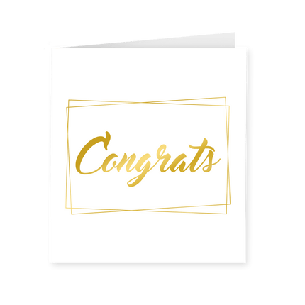 Kaart Congrats Goud Wit 15cm van Paper Dreams koop je bij Partywinkel