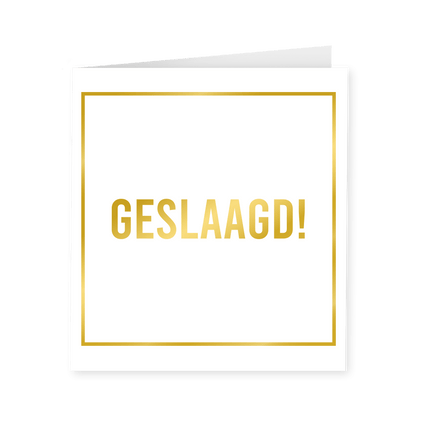 Kaart Geslaagd Goud Wit 15cm van Paper Dreams koop je bij Partywinkel