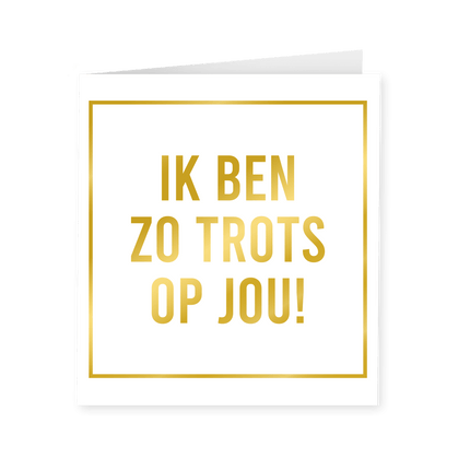Kaart Zo Trots Op Jou Goud Wit 15cm van Paper Dreams koop je bij Partywinkel