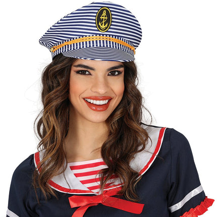 Kapitein Pet Blauw Wit van Fiestas Guirca koop je bij Partywinkel