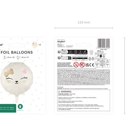 Kat Helium Ballon Leeg 45cm van Partydeco koop je bij Partywinkel