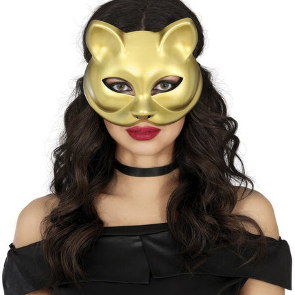 Kat Oogmasker Goud van Fiestas Guirca koop je bij Partywinkel