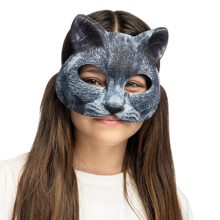 Kat Oogmasker Grijs van Boland koop je bij Partywinkel