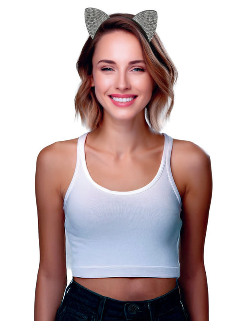 Katten Haarband Zilver van Fiestas Guirca koop je bij Partywinkel