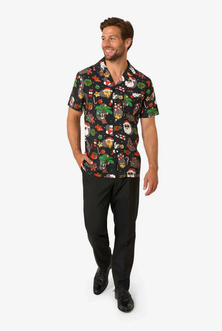Kerst Hawaiian Blouse Merry Jinglejoy Heren van OppoSuits koop je bij Partywinkel